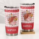 It'S-A-Good-Day-To-Make-Art-Gift,-Custom-Name-&-Birth-Flower-Gift-For-Artist,-Painter-Personalized-Tumbler-4