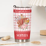 It'S-A-Good-Day-To-Make-Art-Gift,-Custom-Name-&-Birth-Flower-Gift-For-Artist,-Painter-Personalized-Tumbler-6