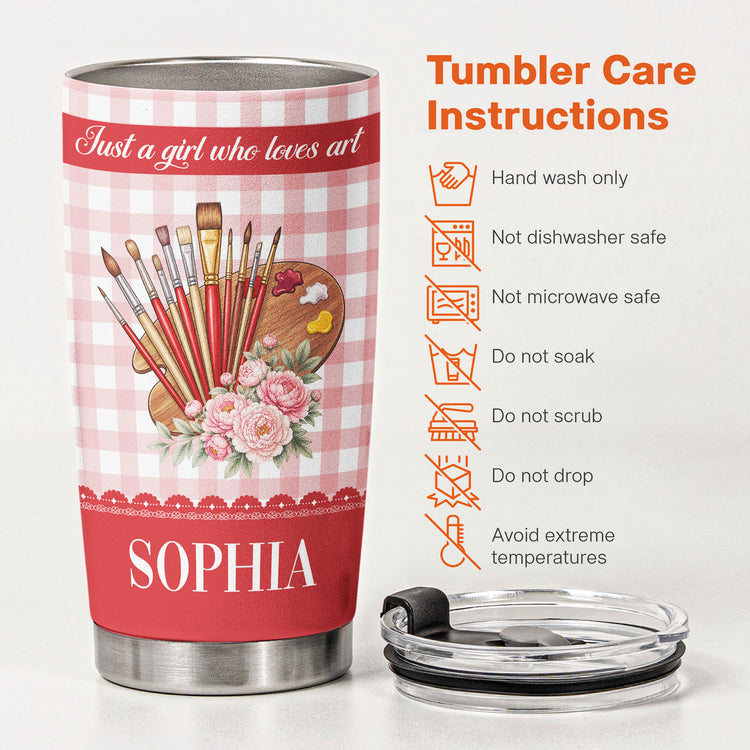 It'S-A-Good-Day-To-Make-Art-Gift,-Custom-Name-&-Birth-Flower-Gift-For-Artist,-Painter-Personalized-Tumbler-7