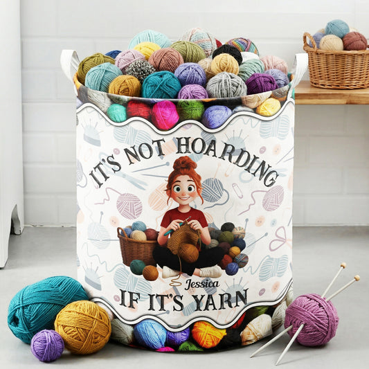 It'S-Not-Hoarding-If-It'S-Yarn,-Yarn-Basket-Personalized-Basket-1