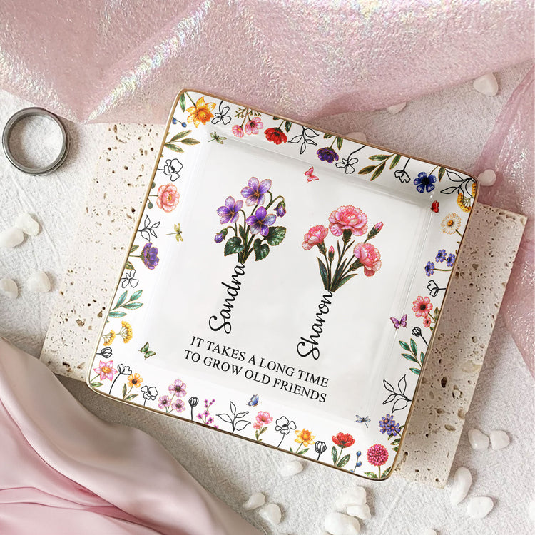 It-Takes-A-Long-Time-To-Grow-An-Old-Friend,-Bestie-Mother-Of-Pearl-Personalized-Jewelry-Dish-3