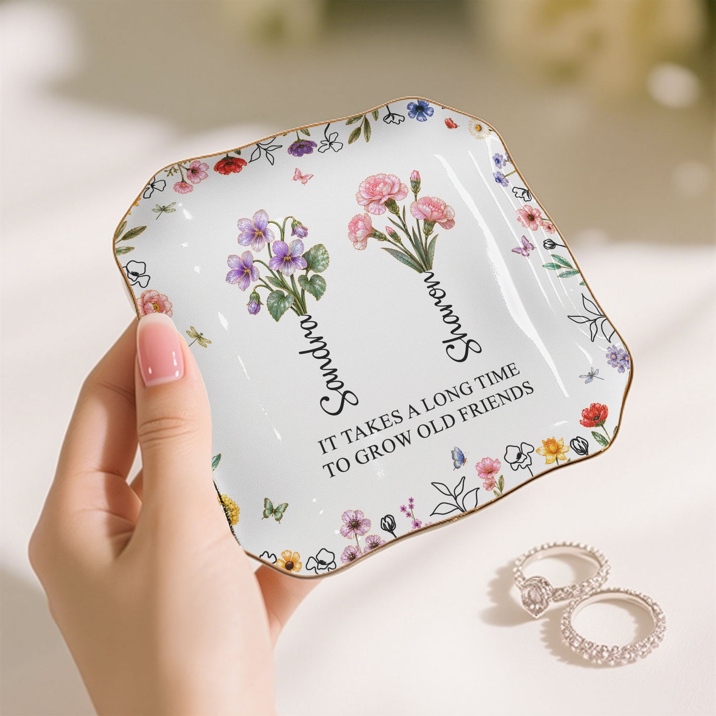 It-Takes-A-Long-Time-To-Grow-An-Old-Friend,-Bestie-Mother-Of-Pearl-Personalized-Jewelry-Dish-8