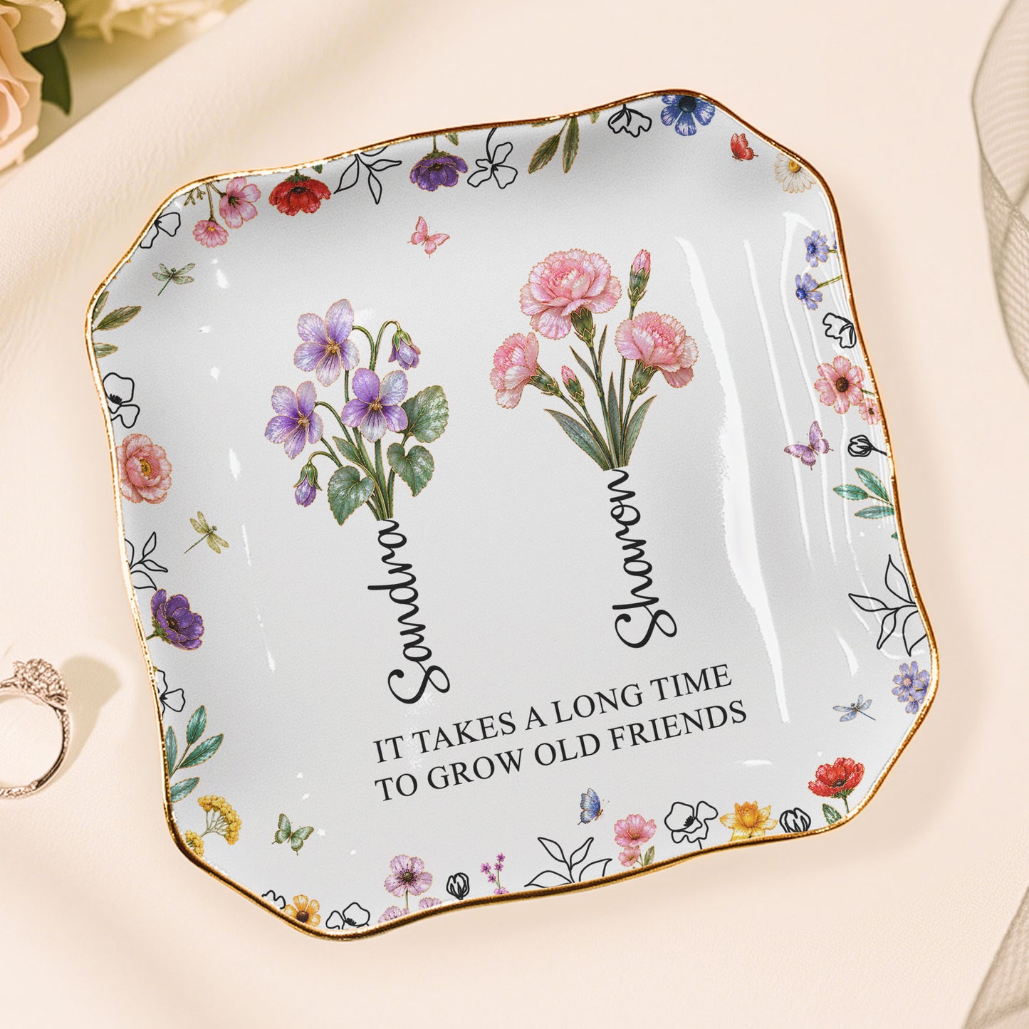 It-Takes-A-Long-Time-To-Grow-An-Old-Friend,-Bestie-Mother-Of-Pearl-Personalized-Jewelry-Dish-9