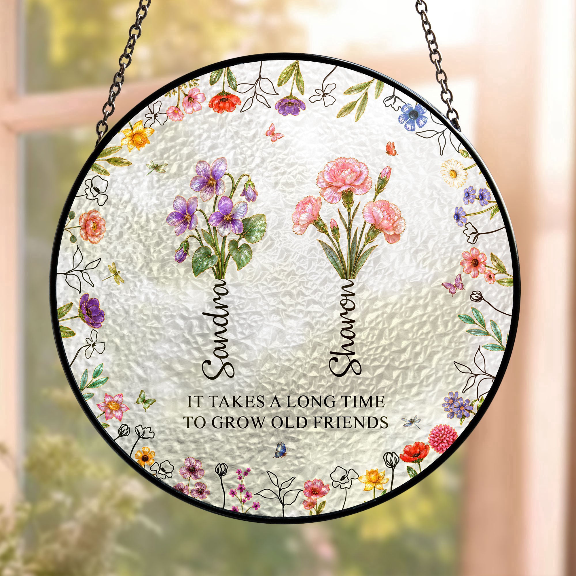 It_Takes_A_Long_Time_To_Grow_An_Old_Friend_Bestie_Personalized_Window_Hanging_Suncatcher_1