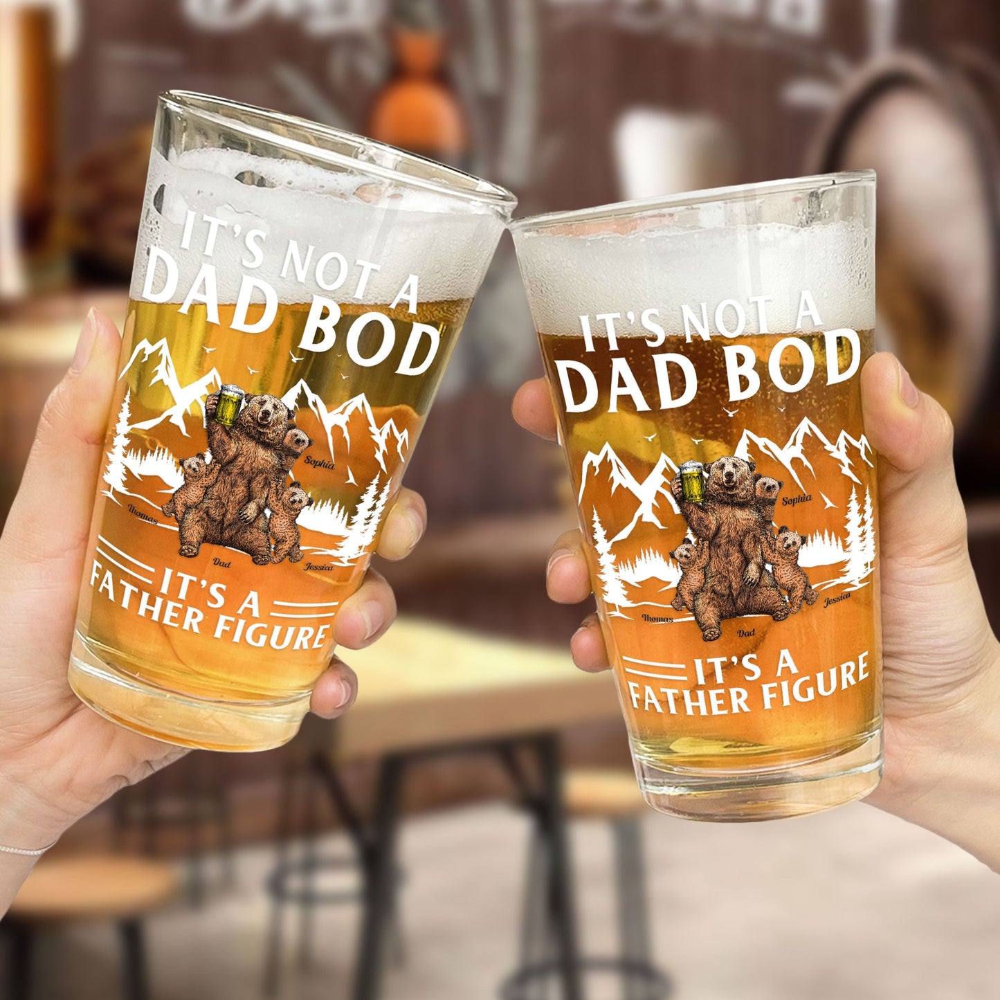 It's Not A Dad Bod It's A Father Figure - Personalized Beer Glass