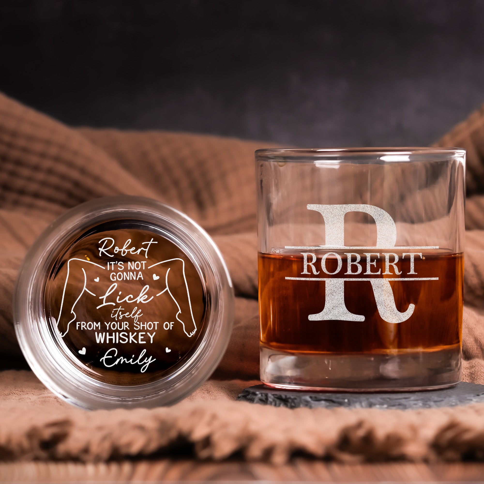 It’s Not Going To Lick Itself - Naughty Spicy Gift For Him - Personalized Whiskey Glass
