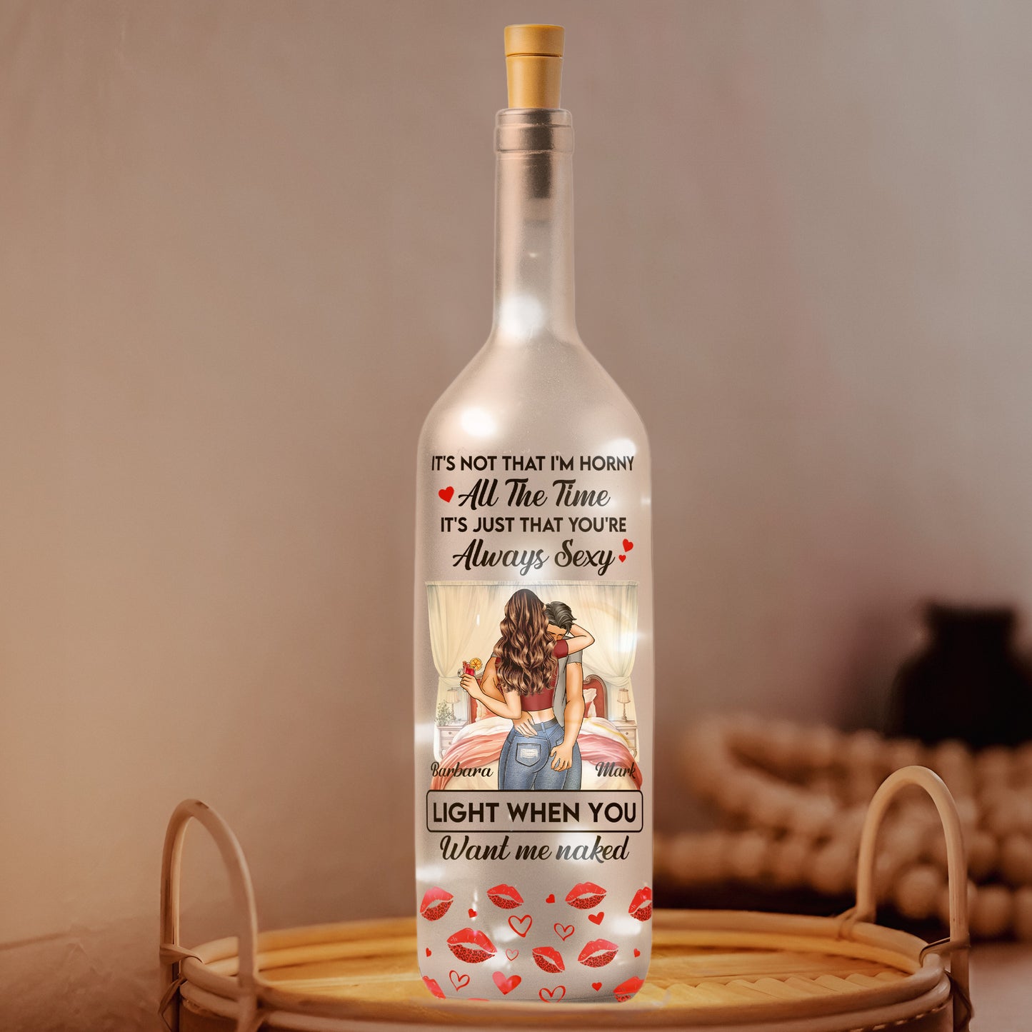 It's Not That I'm Horny All The Time - Naughty Gifts For Couples - Personalized Bottle Lamp