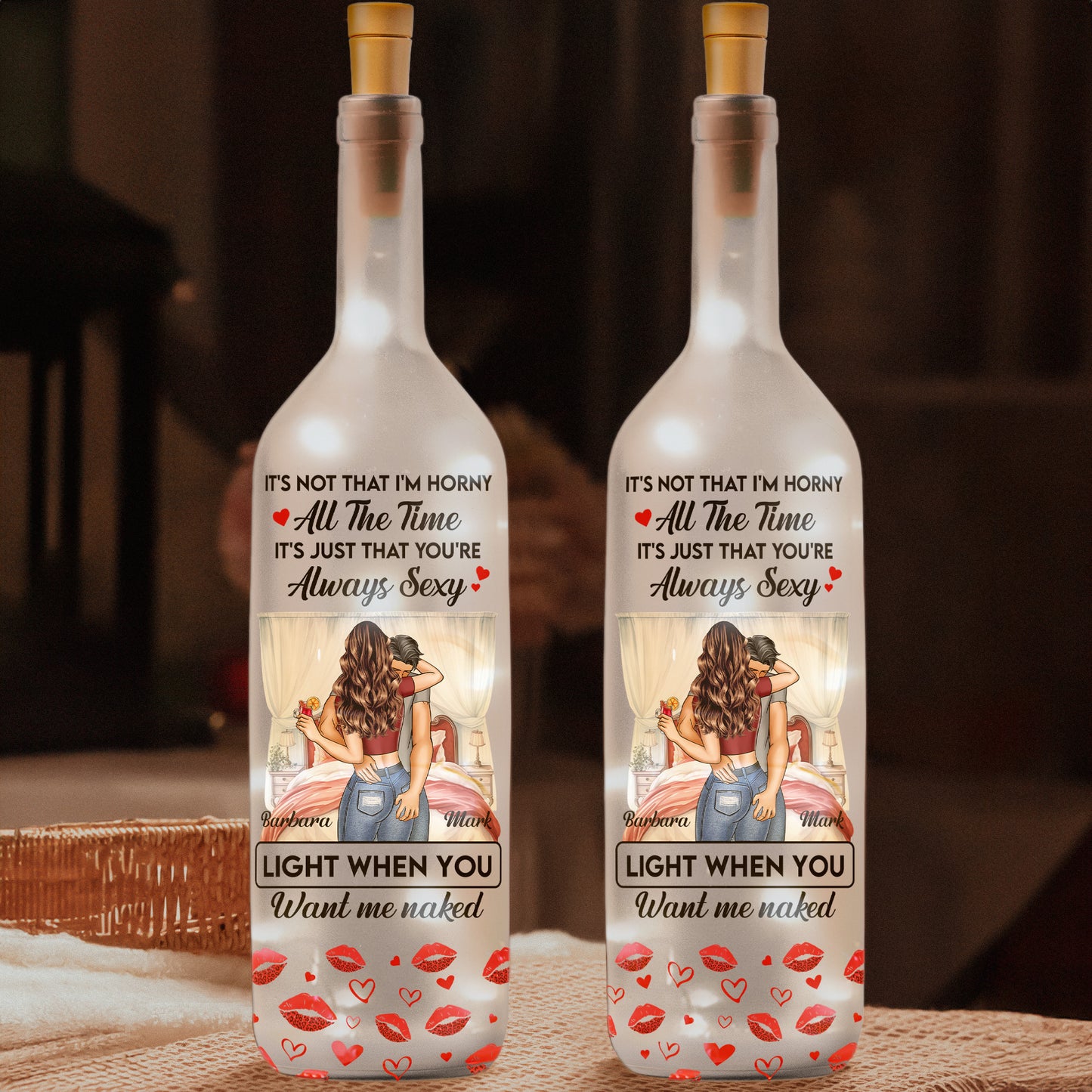It's Not That I'm Horny All The Time - Naughty Gifts For Couples - Personalized Bottle Lamp
