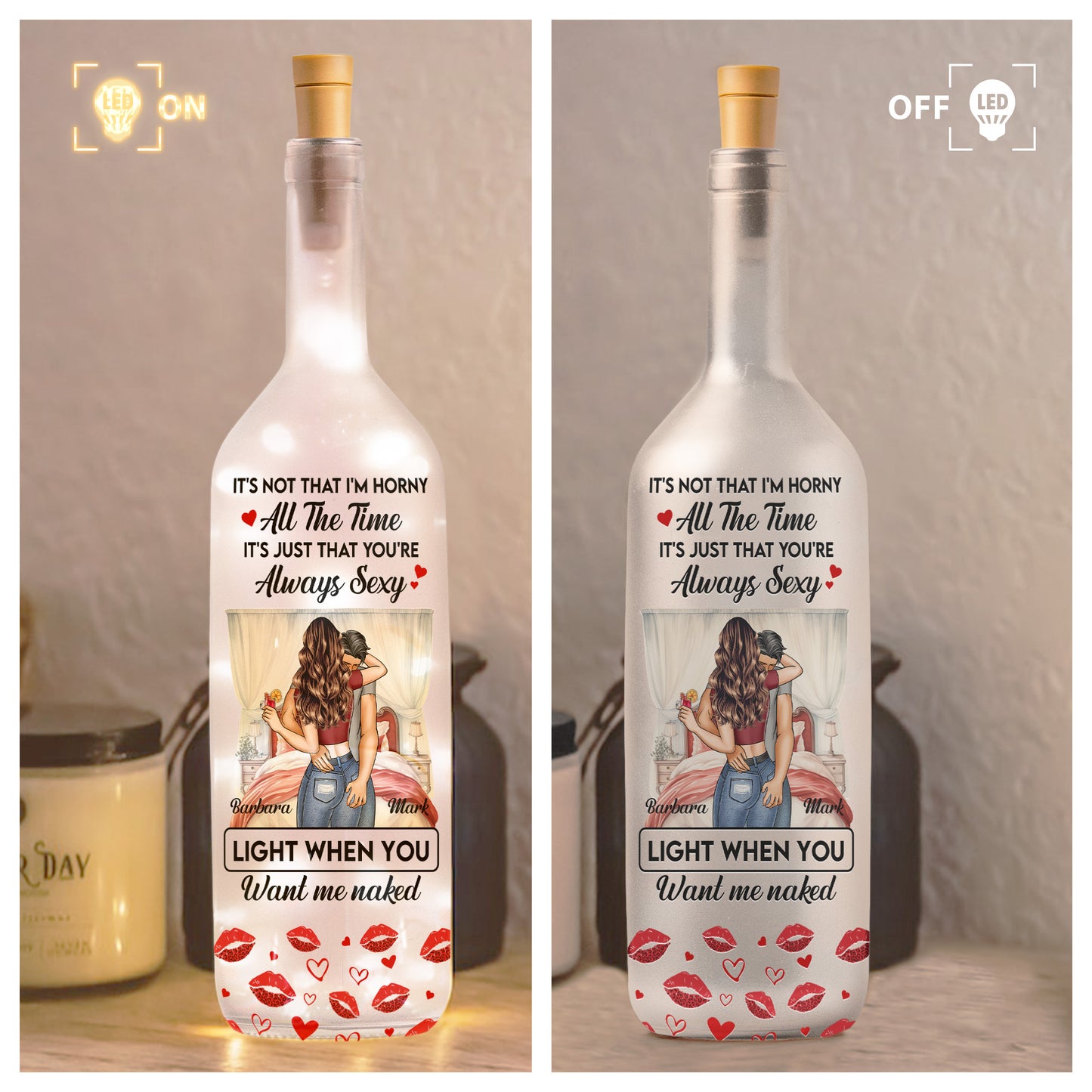 It's Not That I'm Horny All The Time - Naughty Gifts For Couples - Personalized Bottle Lamp