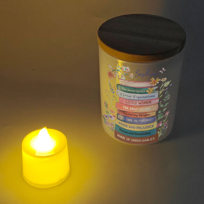 It's On My List Custom Bookshelf - Personalized LED Tea Light Holder