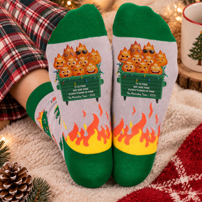 It's Fine We're Fine Everything's Fine Funny Bulk Gifts Coworker - Personalized Socks