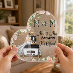 It's Official Mr. & Mrs. - Personalized Heart Shaped Acrylic Plaque