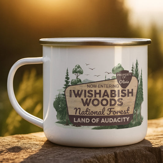 Iwishabish Woods National Forest - Personalized Enamel Mug