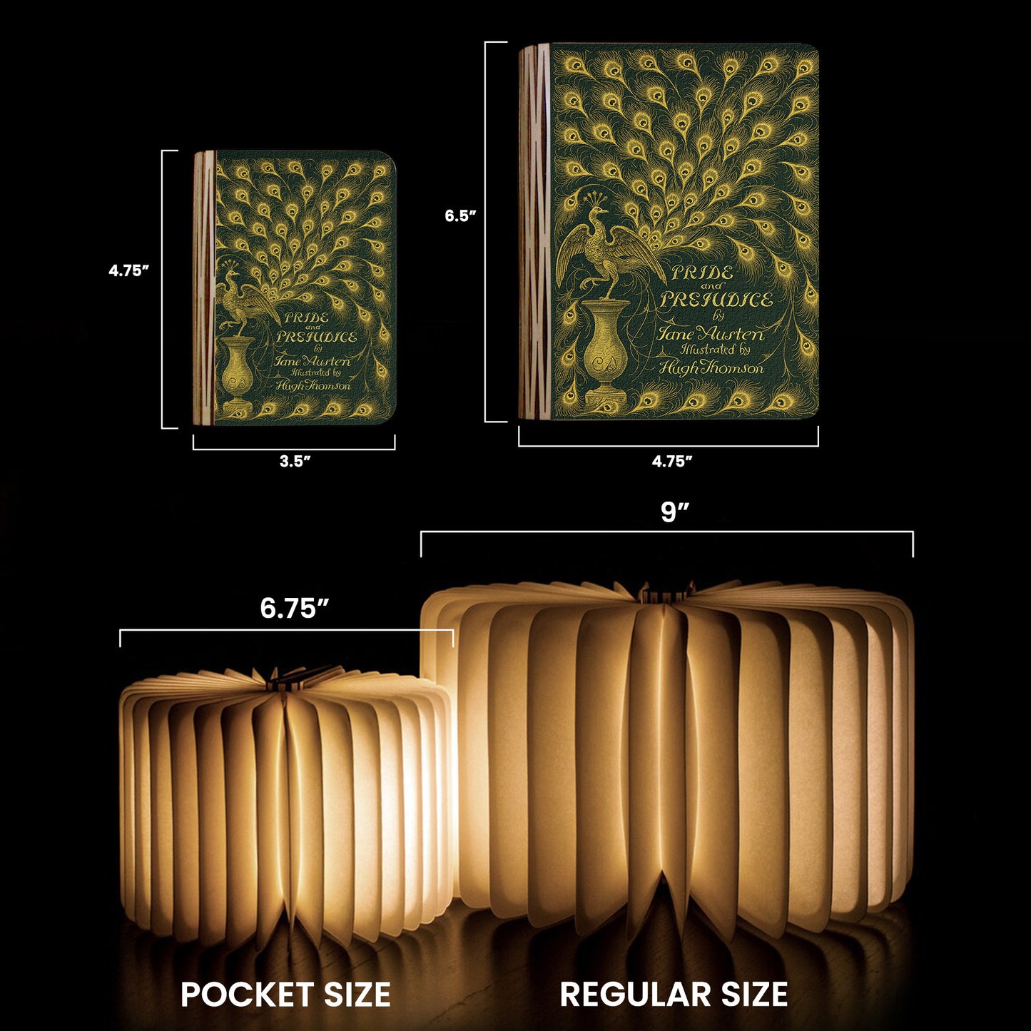 Jane Austen Old Book Cover - Personalized Book Lamp