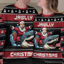 Jawlly Christmas For Shark Lovers - Personalized Photo Ugly Sweater