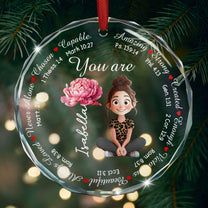 Jesus Inspirational Bible Verse With Birth Flower - Personalized Glass Ornament