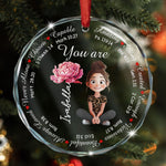 Jesus Inspirational Bible Verse With Birth Flower - Personalized Glass Ornament