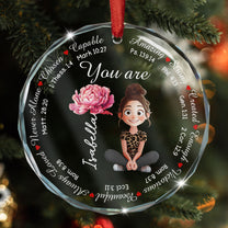 Jesus Inspirational Bible Verse With Birth Flower - Personalized Glass Ornament