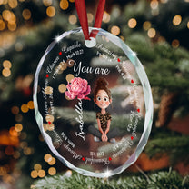 Jesus Inspirational Bible Verse With Birth Flower - Personalized Glass Ornament