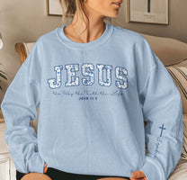Jesus The Way The Truth The Life Toile De Jouy - Personalized Sweatshirt