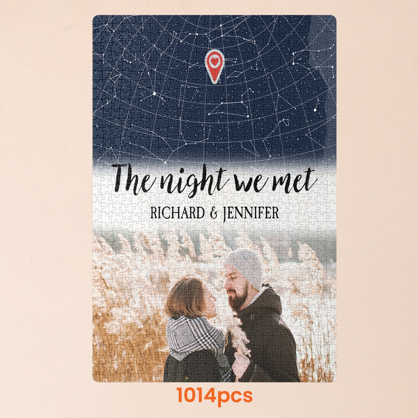 Jigsaw Puzzle Custom Star Map The Night We Met - Personalized Photo Jigsaw Puzzle