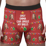 Jingle My Balls Funny Gift For Husband - Personalized Photo Men's Boxer Briefs