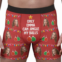 Jingle My Balls Funny Gift For Husband - Personalized Photo Men's Boxer Briefs