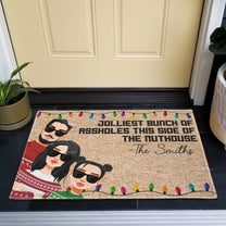 Jolliest Bunch Of Assholes - Personalized Doormat