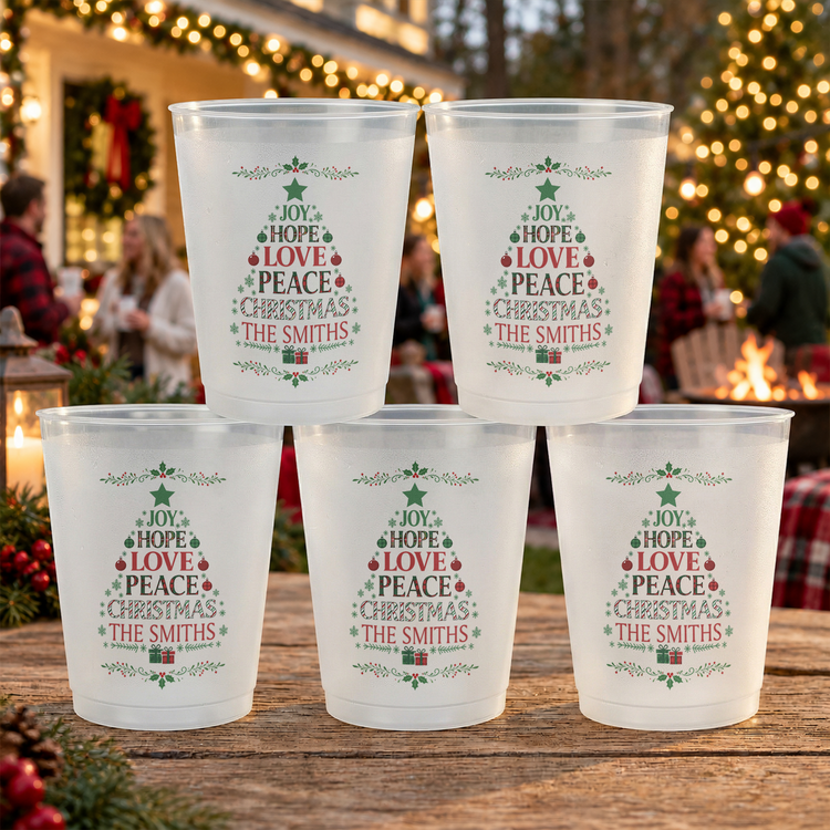 Joy, Hope, Love, Peace, Christmas. - Personalized Cups 1