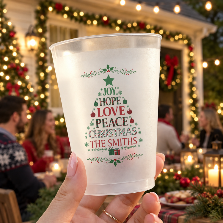 Joy, Hope, Love, Peace, Christmas. - Personalized Cups 2