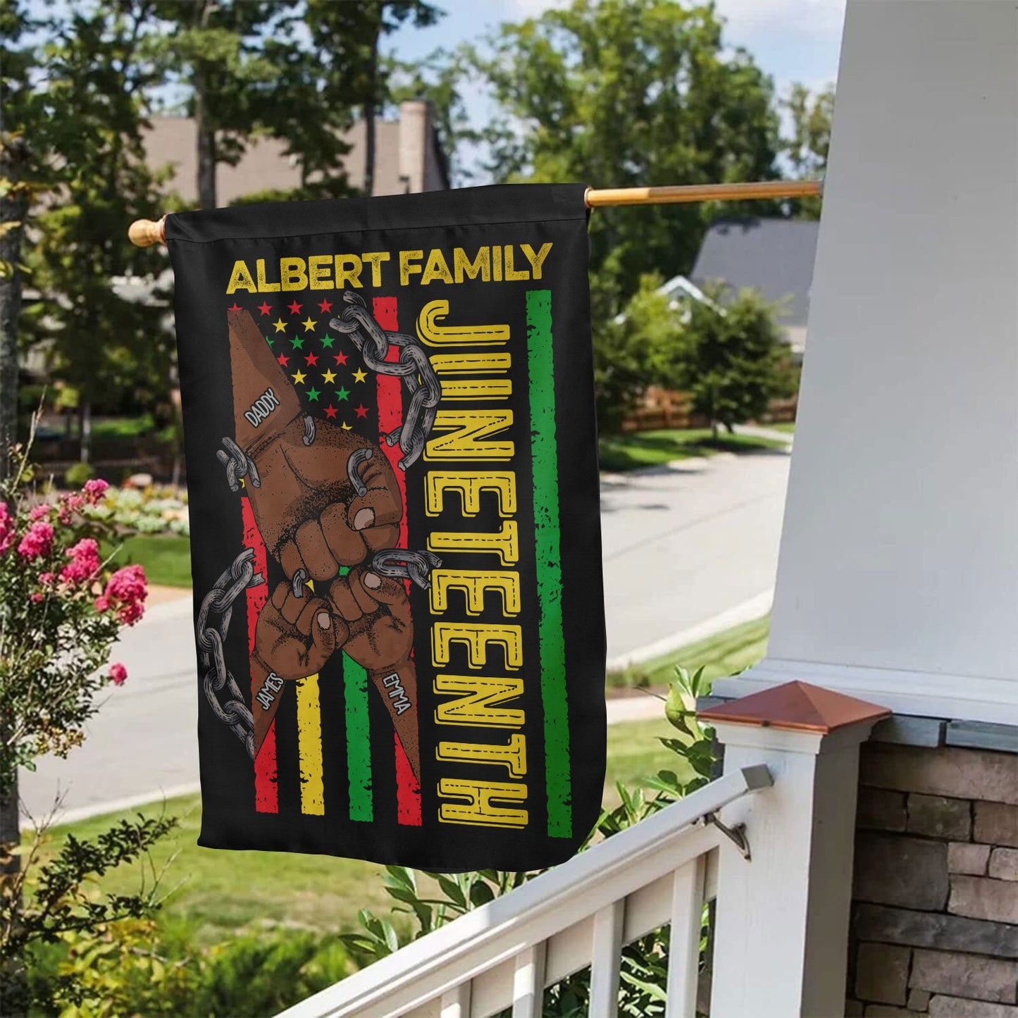 Juneteenth Fist Bump - Personalized Flag