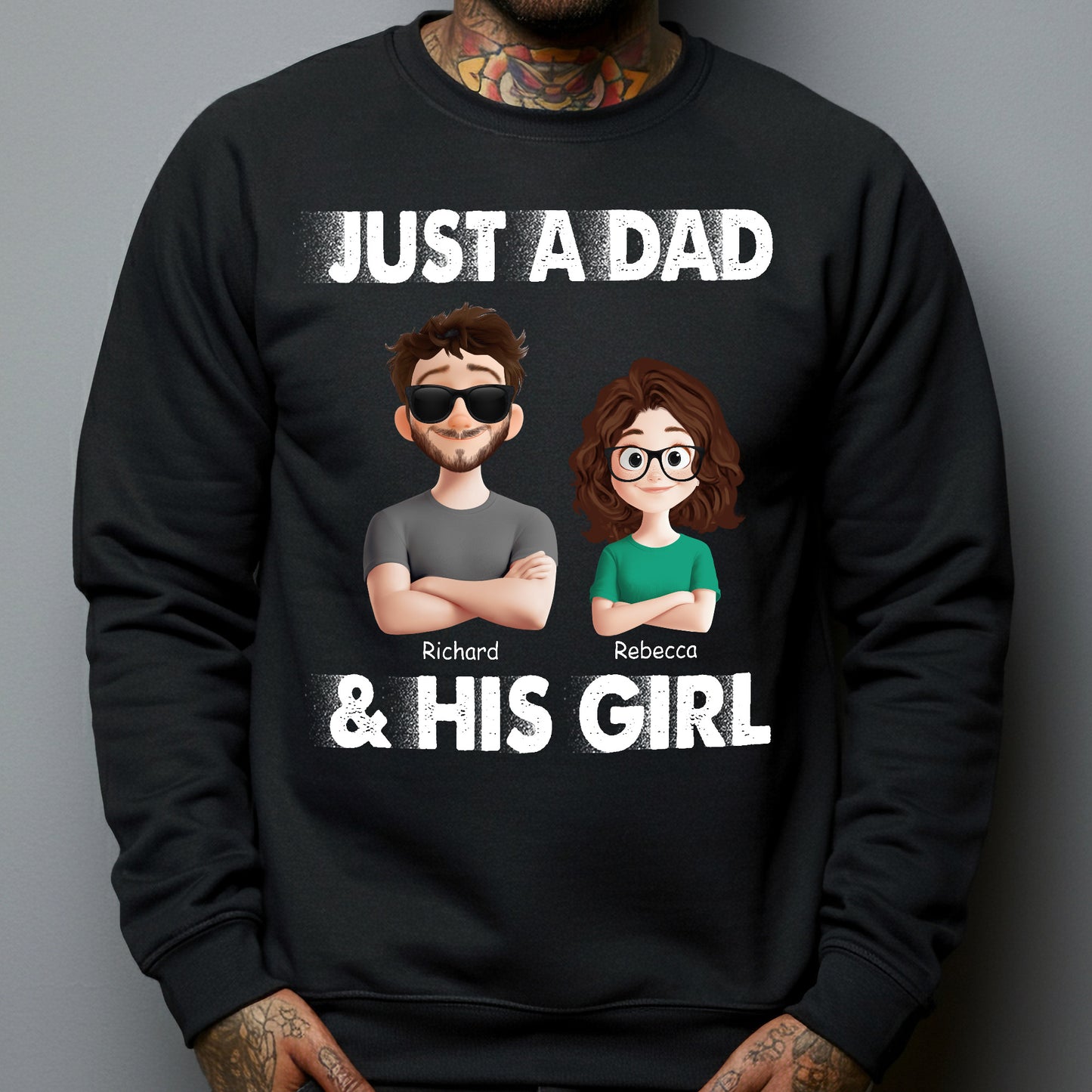 Just A Dad And His Kids - Personalized Shirt
