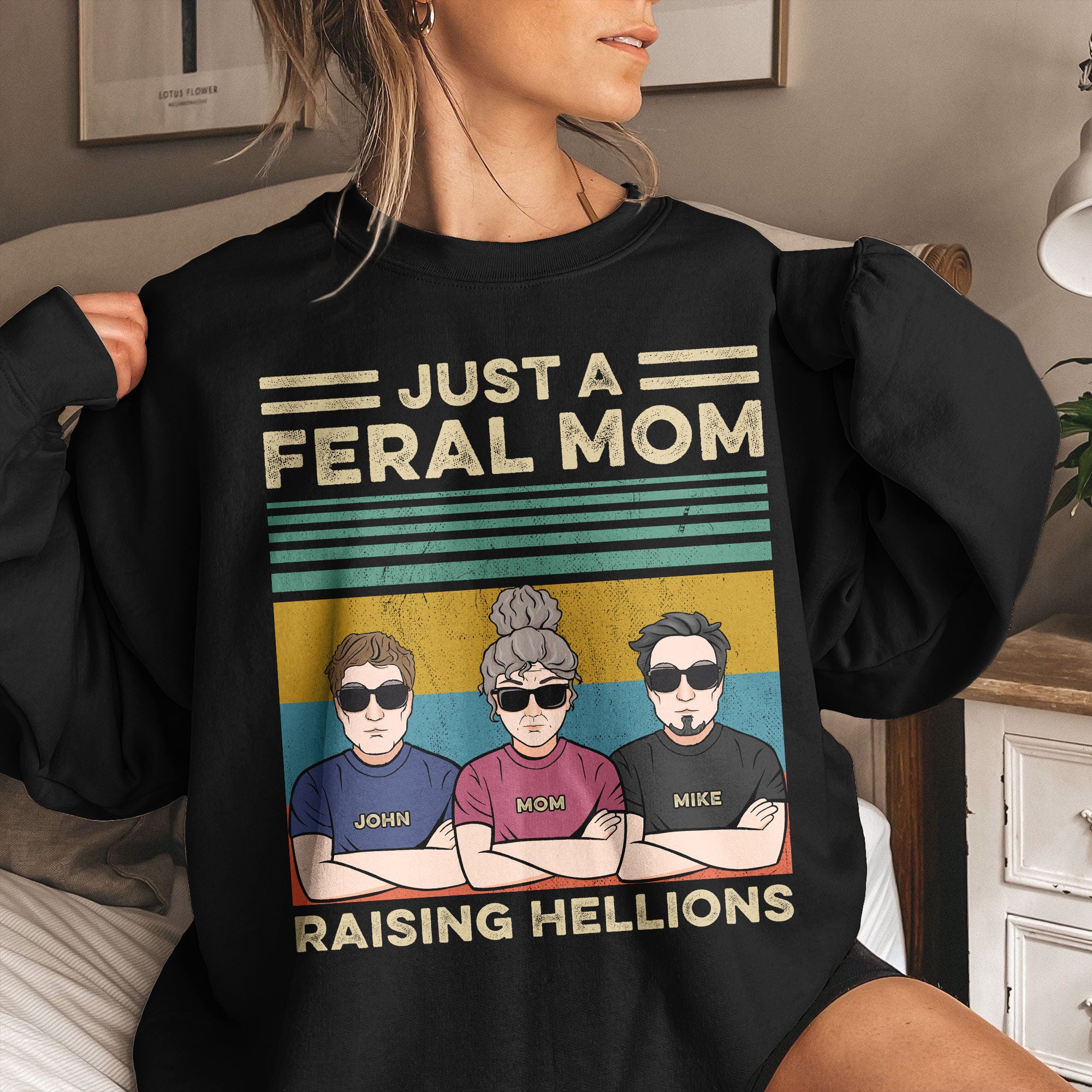 Just A Feral Mom Raising Hellions - Personalized Shirt