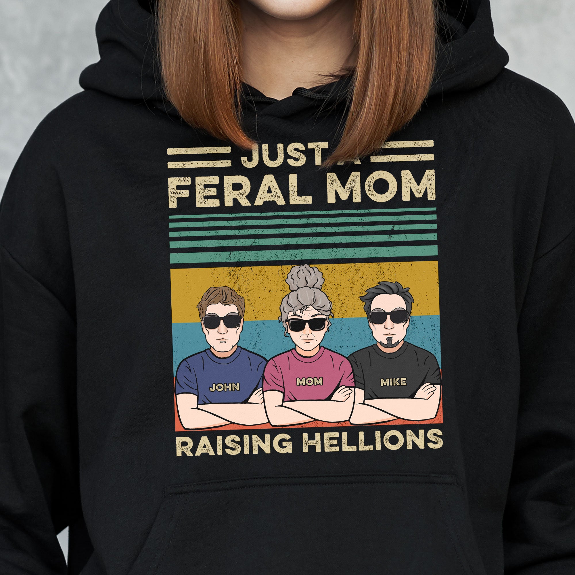 Just A Feral Mom Raising Hellions - Personalized Shirt