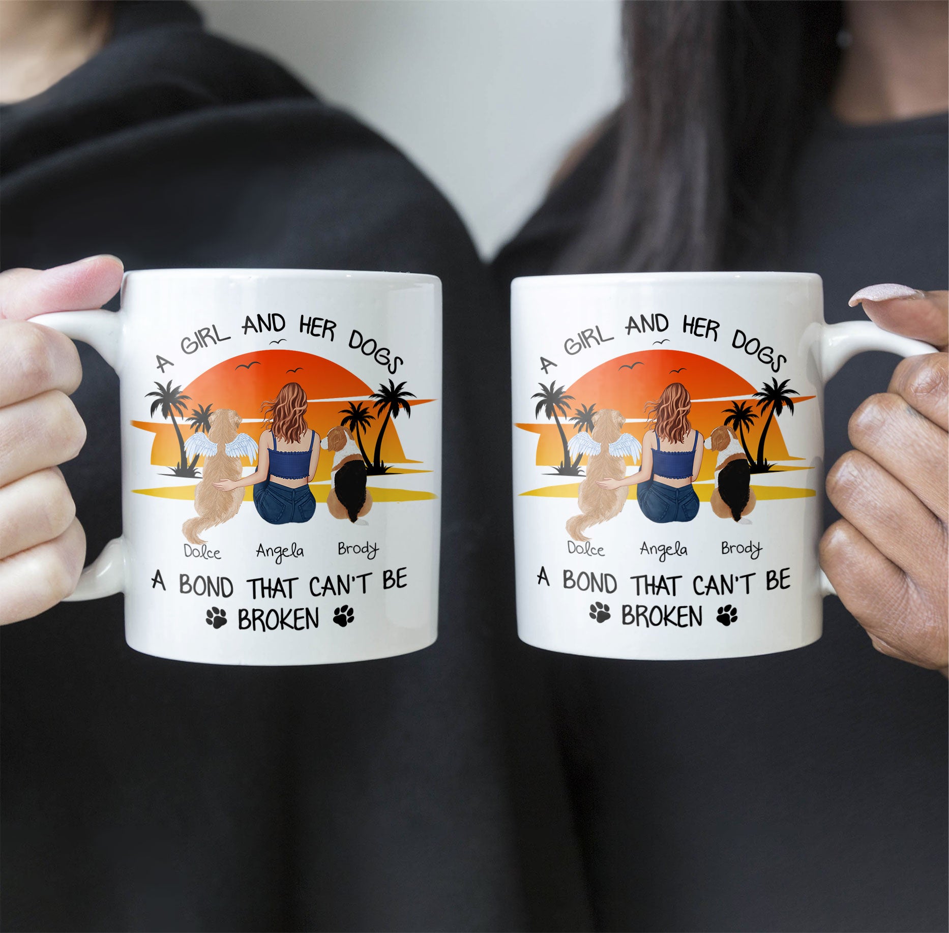 Just A Girl And Her Dogs - Unbreakable Bond - Personalized Mug