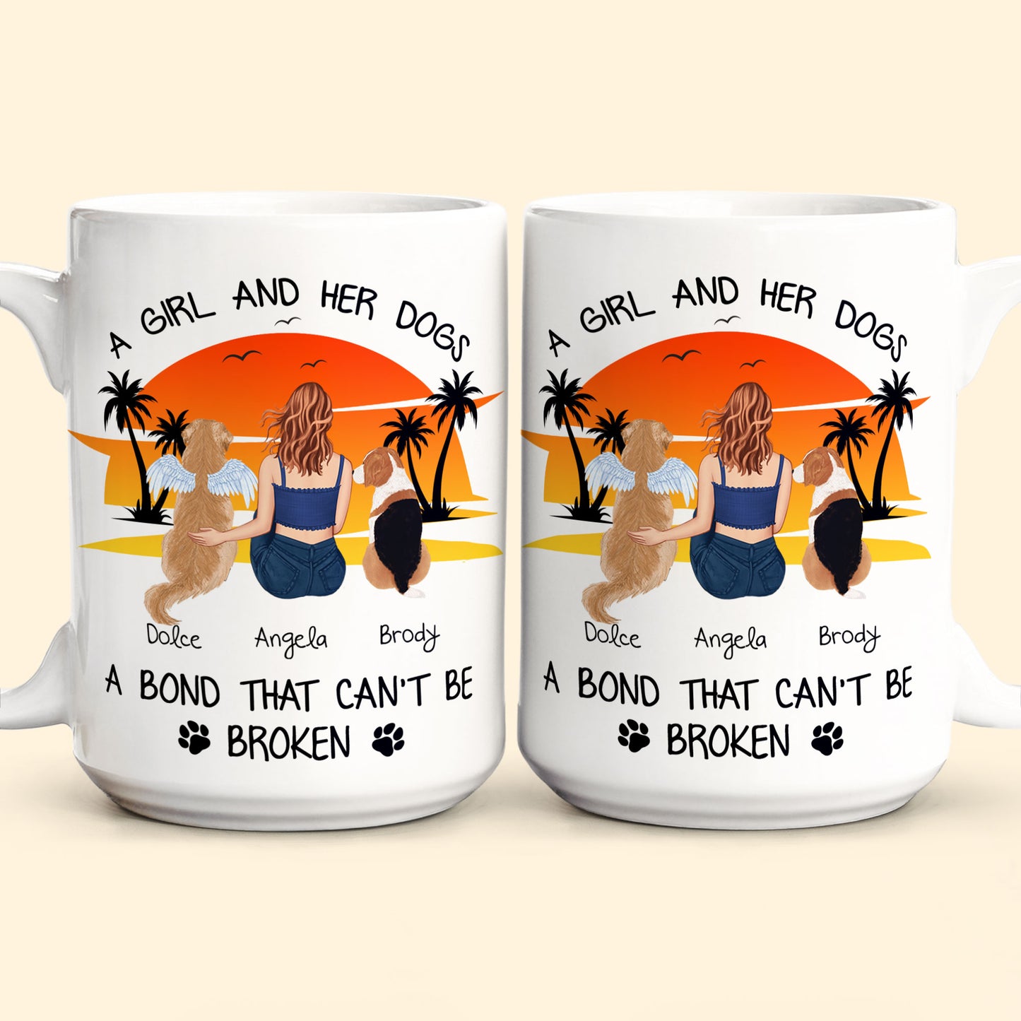 Just A Girl And Her Dogs - Unbreakable Bond - Personalized Mug