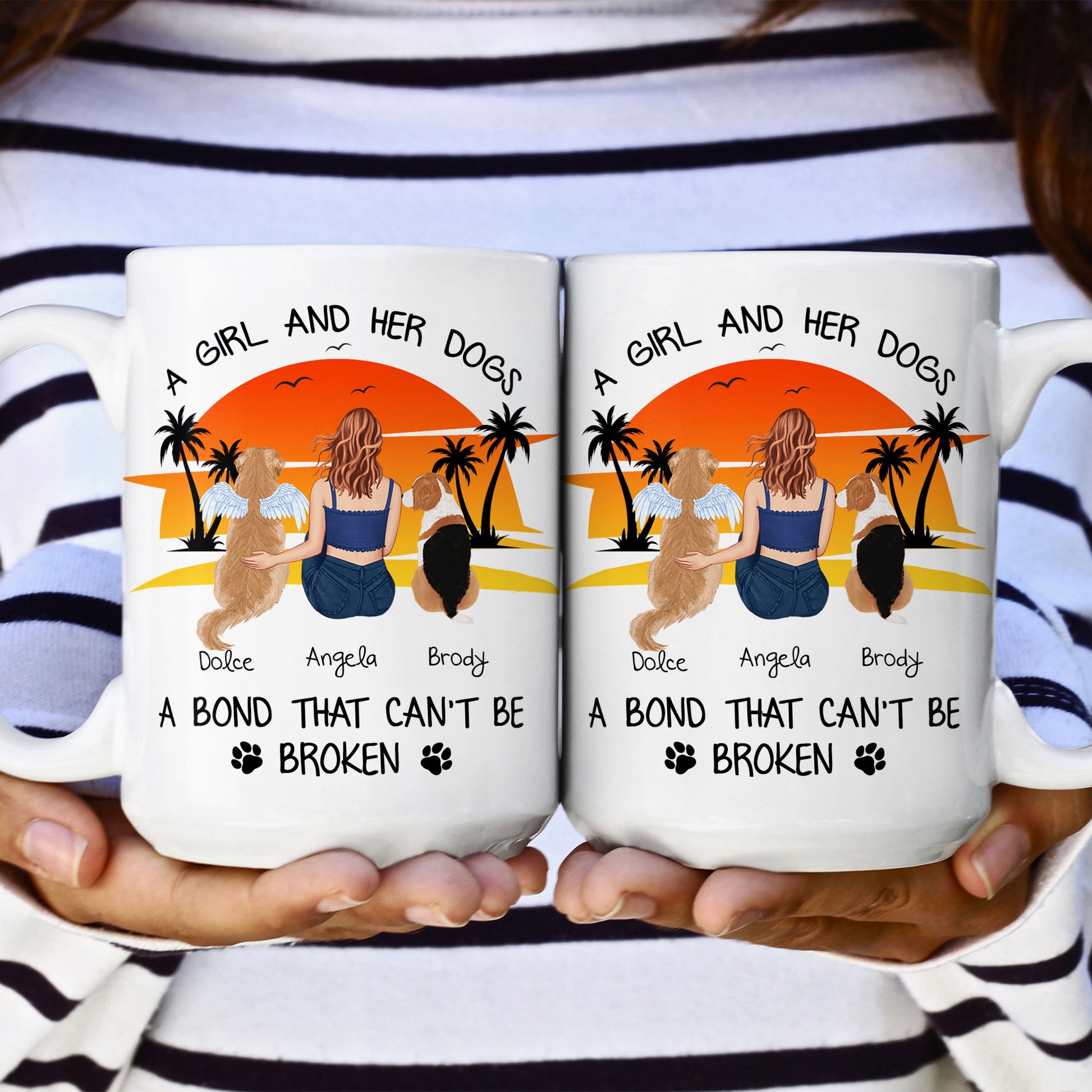 Just A Girl And Her Dogs - Unbreakable Bond - Personalized Mug