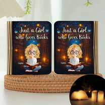 Just A Girl Who Loves Books - Fantasy Bookshelf - Personalized Book Lamp