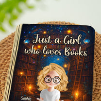 Just A Girl Who Loves Books - Fantasy Bookshelf - Personalized Book Lamp