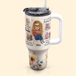 Just A Girl Who Loves Books - Personalized 40oz Tumbler With Straw