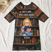 Just A Girl Who Loves Books - Personalized 3/4 Sleeve Dress