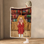 Just A Girl Who Loves Books - Personalized Wearable Blanket Hoodie - Gift For Daughter