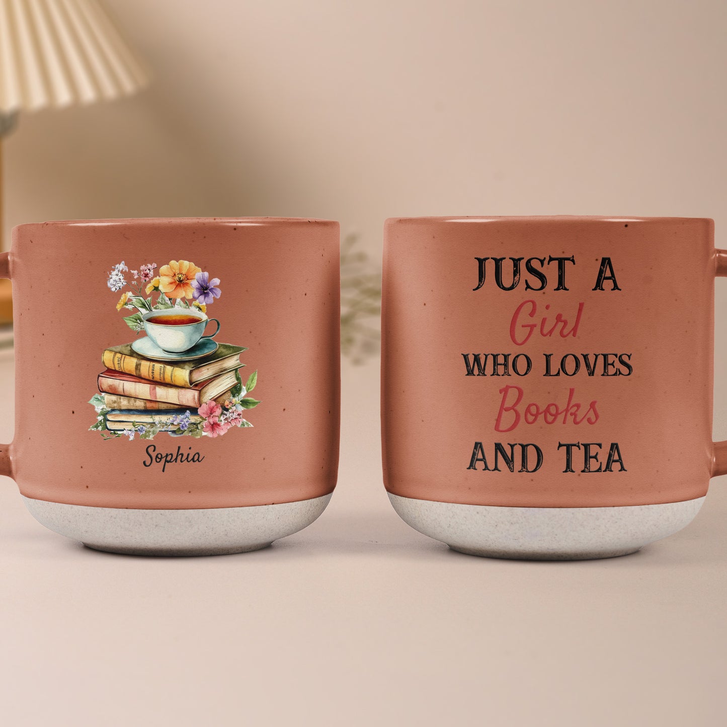 Just A Girl Who Loves Books And Coffee - Personalized Pottery Mug