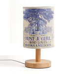 Just A Girl Who Loves Books And Dogs Toile De Jouy - Personalized Fabric Lamp