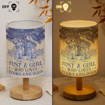 Just A Girl Who Loves Books And Dogs Toile De Jouy - Personalized Fabric Lamp