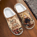 Just A Girl Who Loves Books Bookish Reader Bookworm Gift For Her - Personalized Slippers
