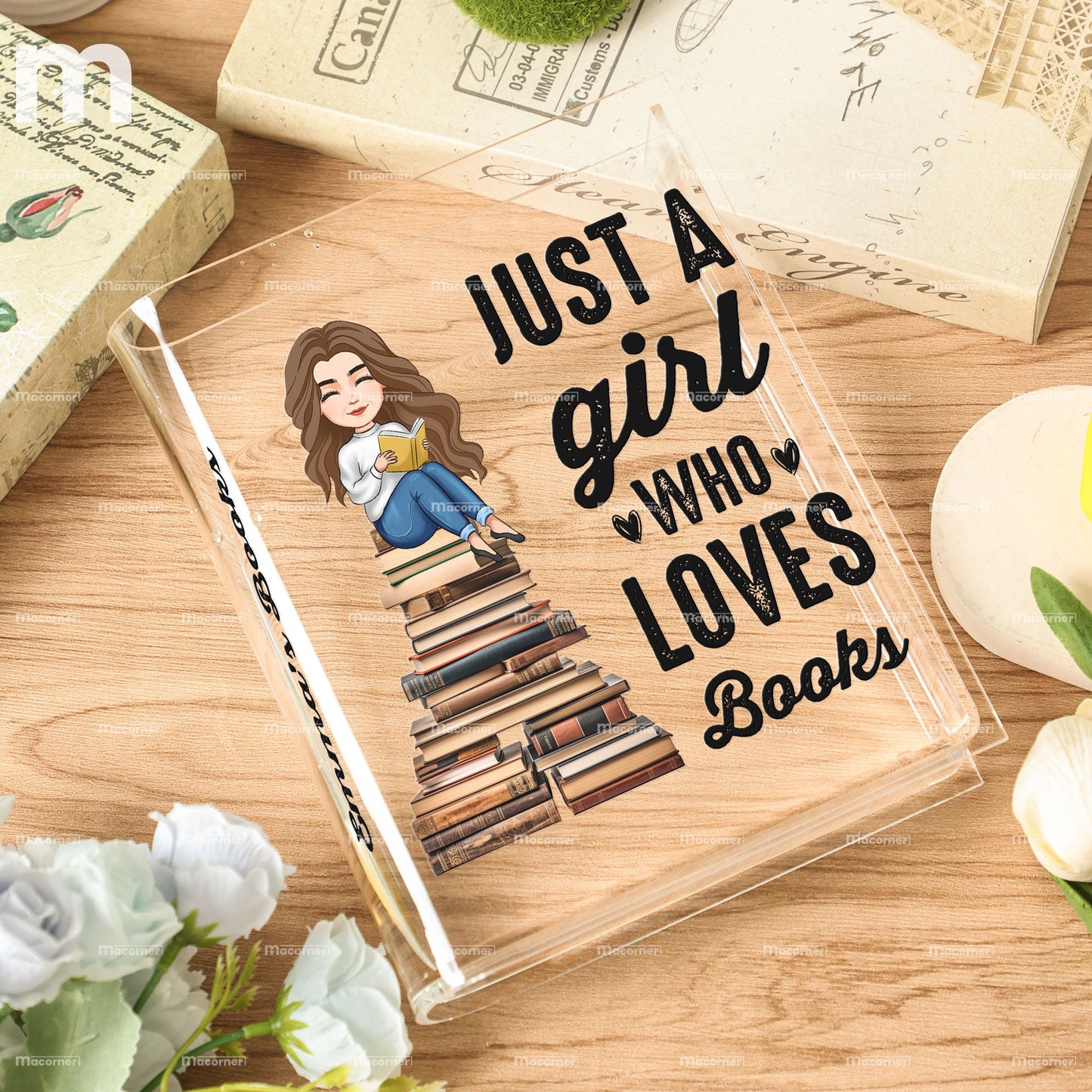 Just A Girl Who Loves Books - Personalized Acrylic Book Vase