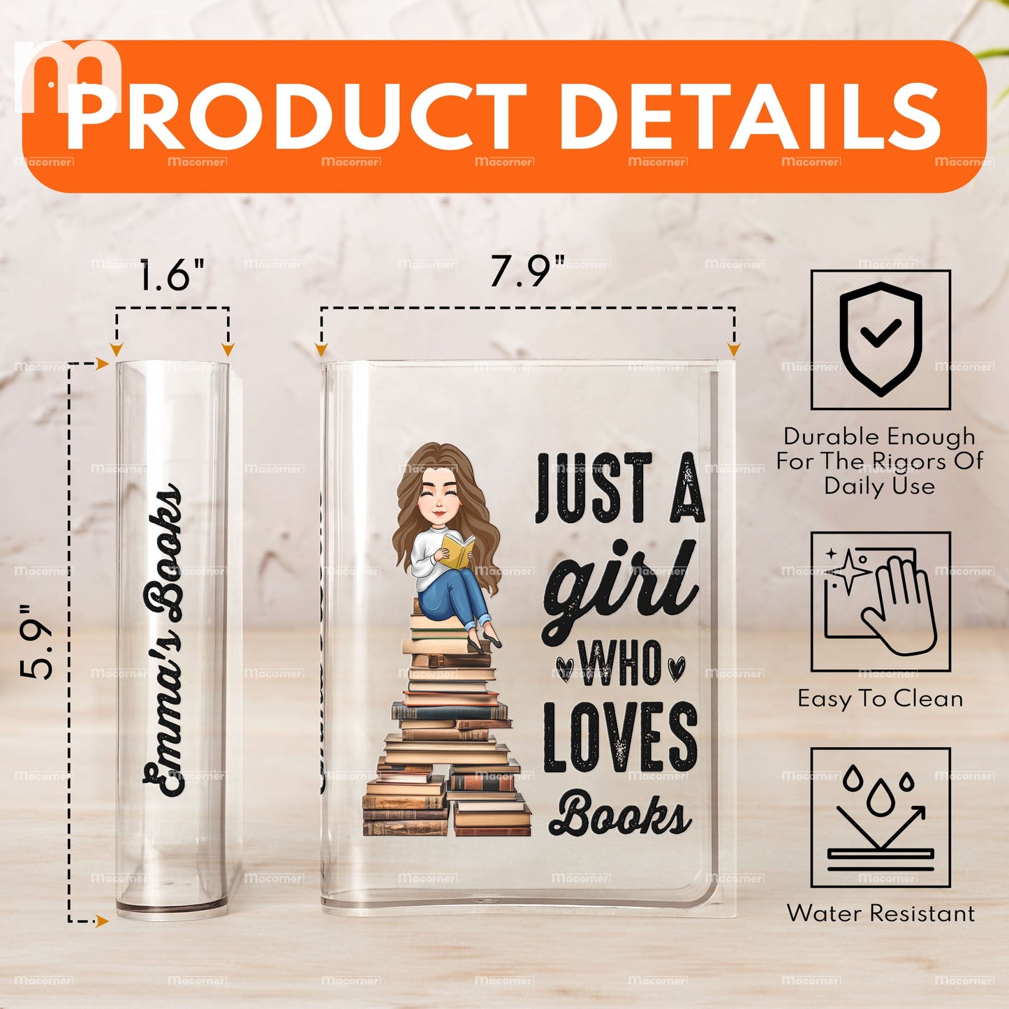 Just A Girl Who Loves Books - Personalized Acrylic Book Vase