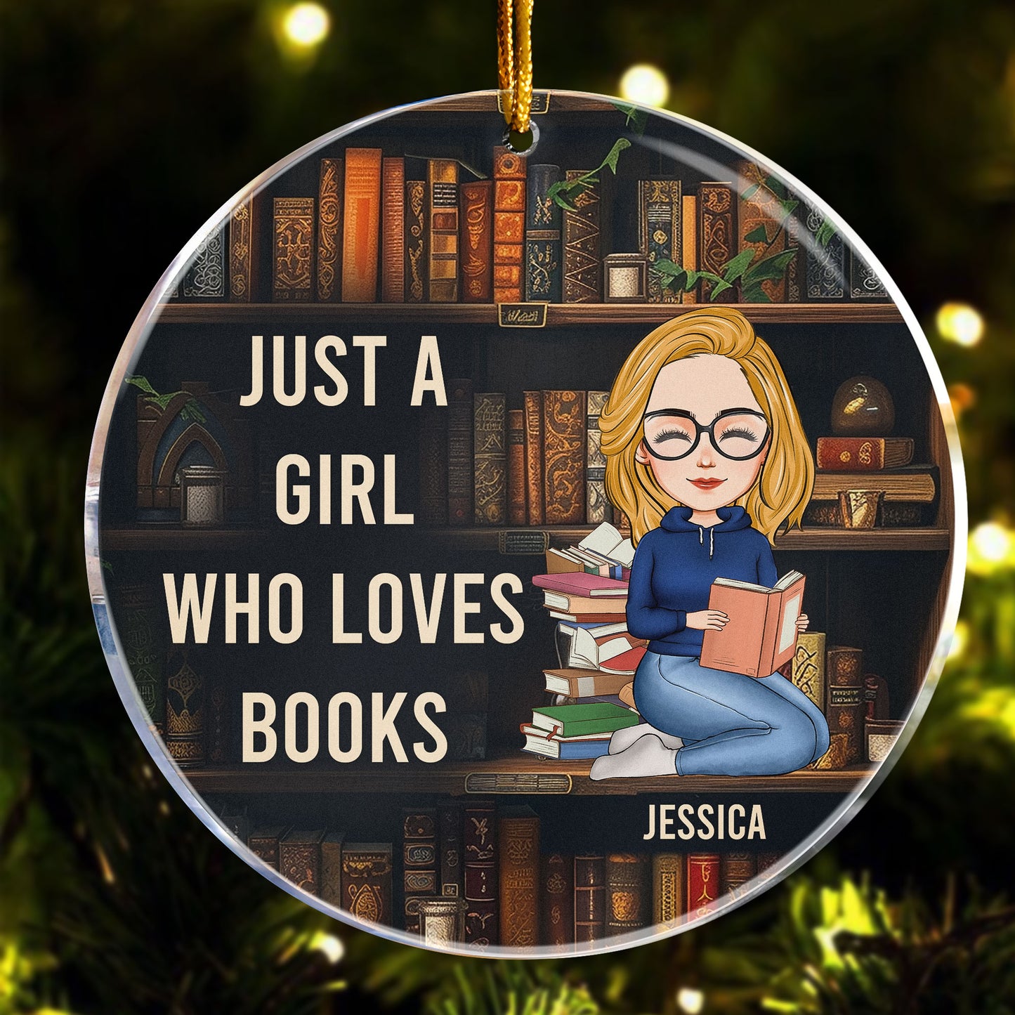 Just A Girl Who Loves Books - Personalized Acrylic Ornament