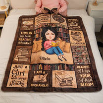 Just A Girl Who Loves Books - Personalized Blanket - Christmas Gift For Daughter